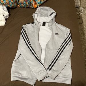 Adidas zip up jacket- Grey